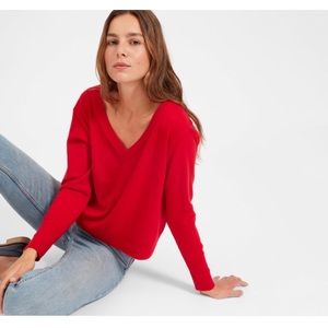 Everlane Cashmere Crop V-neck Sweater, Size Small